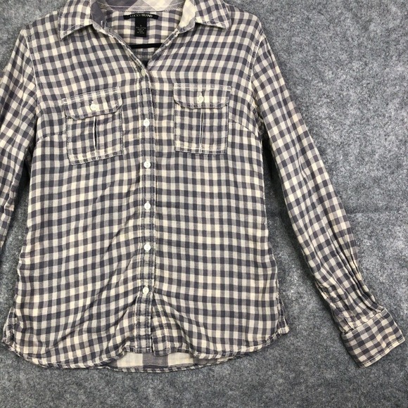 Lucky Brand Top Women's Small Long Sleeve Button Up Plaid Western Casual - Picture 3 of 7